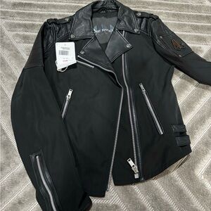 Authentic Moose Knuckles Black Leather Biker Jacket